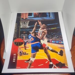 NEW!💯 SCOTTIE PIPPEN VINTAGE 8.5x11 CHICAGO BULLS ULTRA GLOSSY SLAM DUNK POSTER